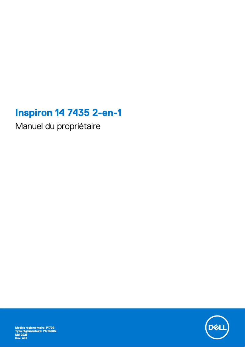Page 1 de la notice Manuel utilisateur Dell Inspiron 14 7435