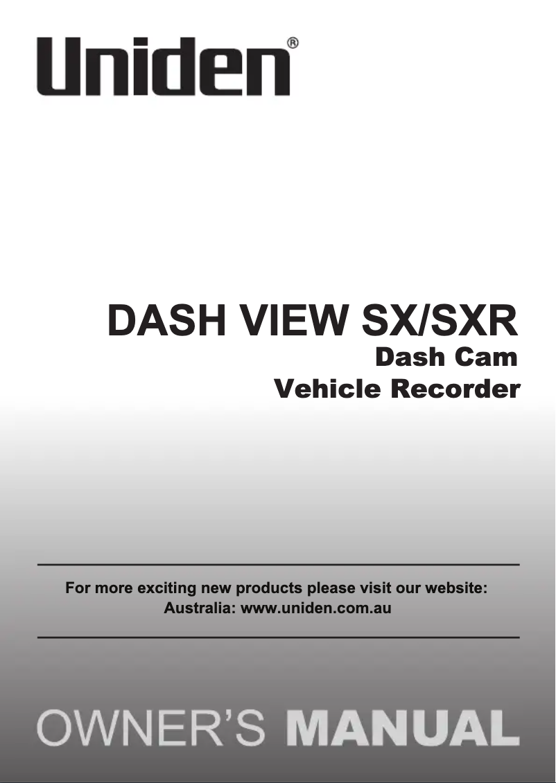 Image de la première page du manuel de l'appareil Dash View SX