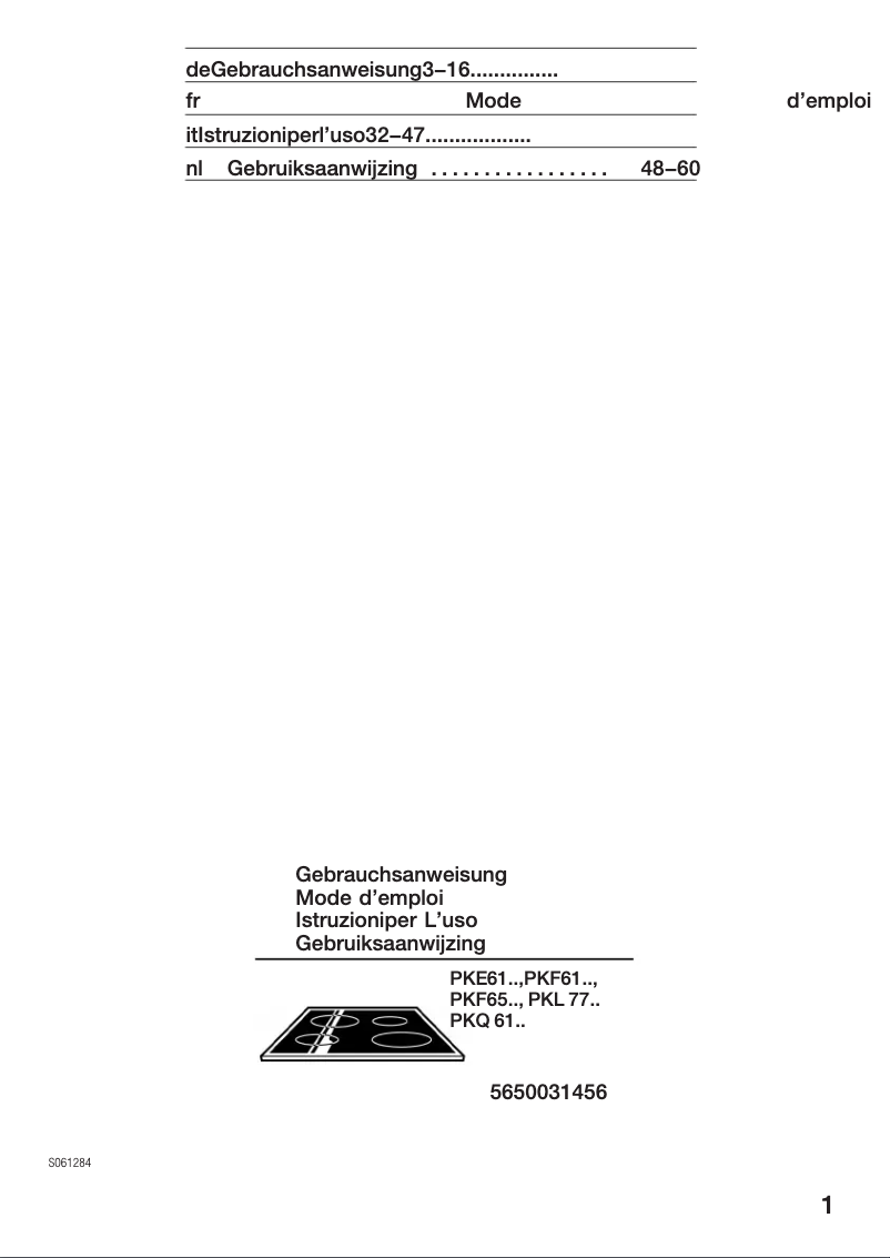 Page 1 de la notice Manuel utilisateur Bosch PKF651W01E