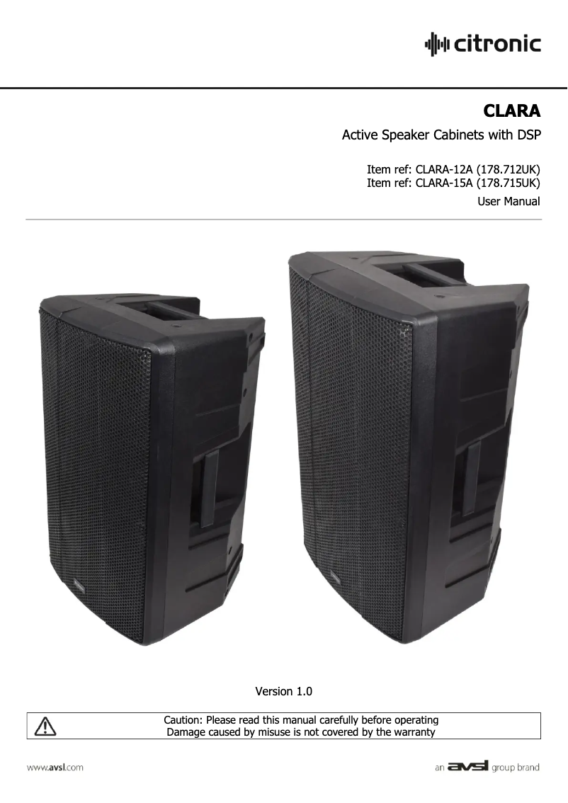 Image de la première page du manuel de l'appareil CLARA-15A