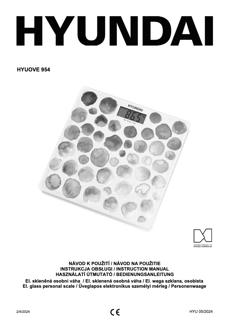 Image de la première page du manuel de l'appareil OVE 954