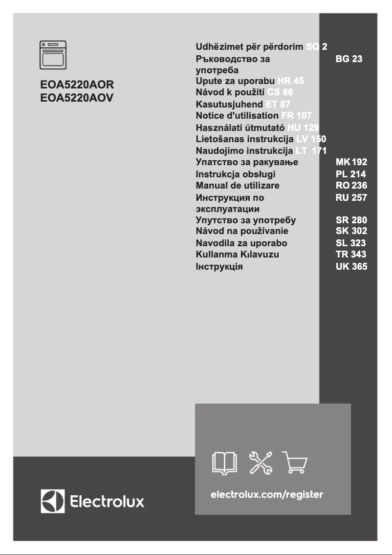 Page n°1 - Manuel utilisateur Electrolux EOA5220AOV