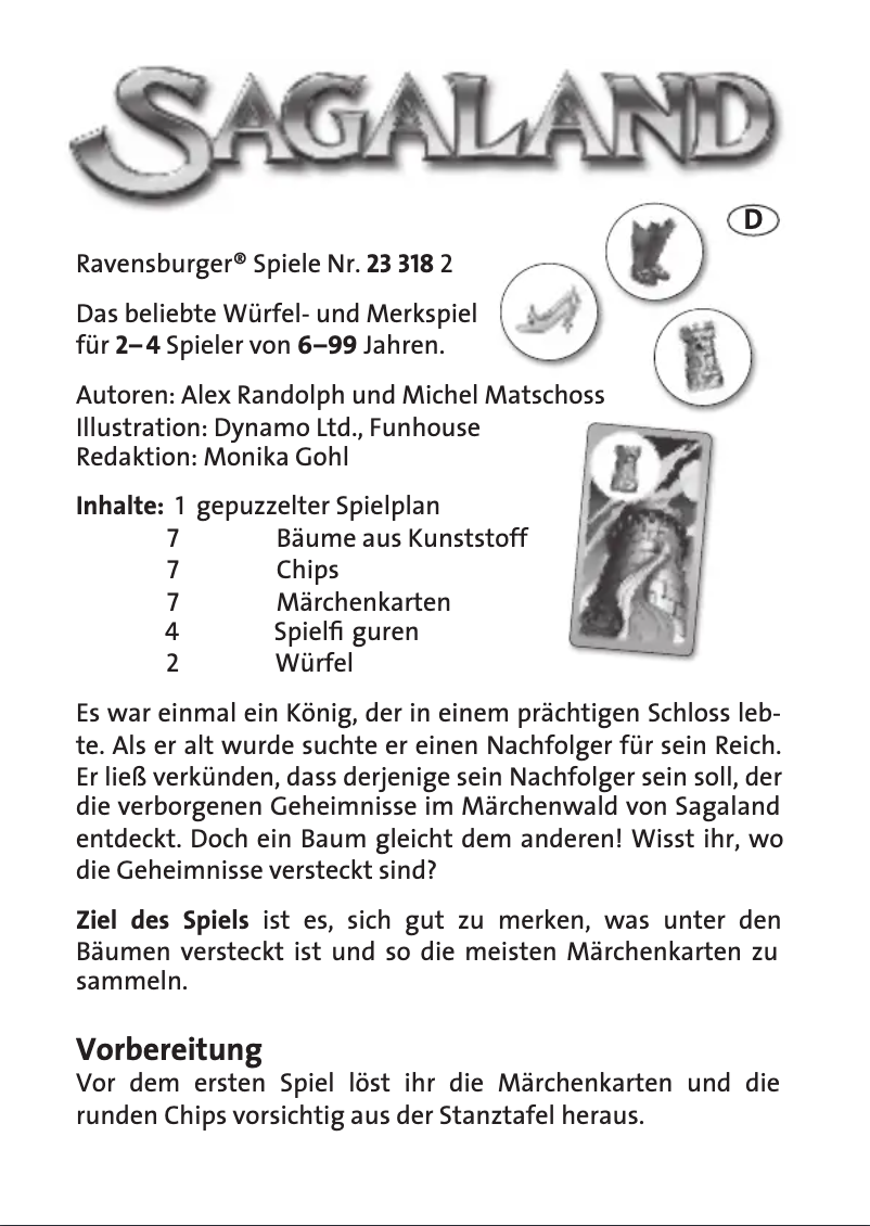 Page 1 de la notice Manuel utilisateur Ravensburger Sagaland