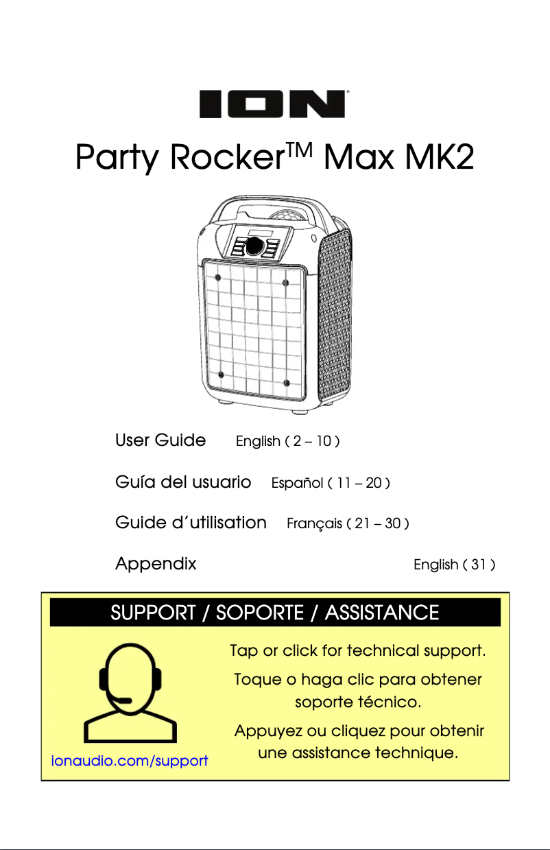 Page 1 de la notice Manuel utilisateur ION Party Rocker Max MK2
