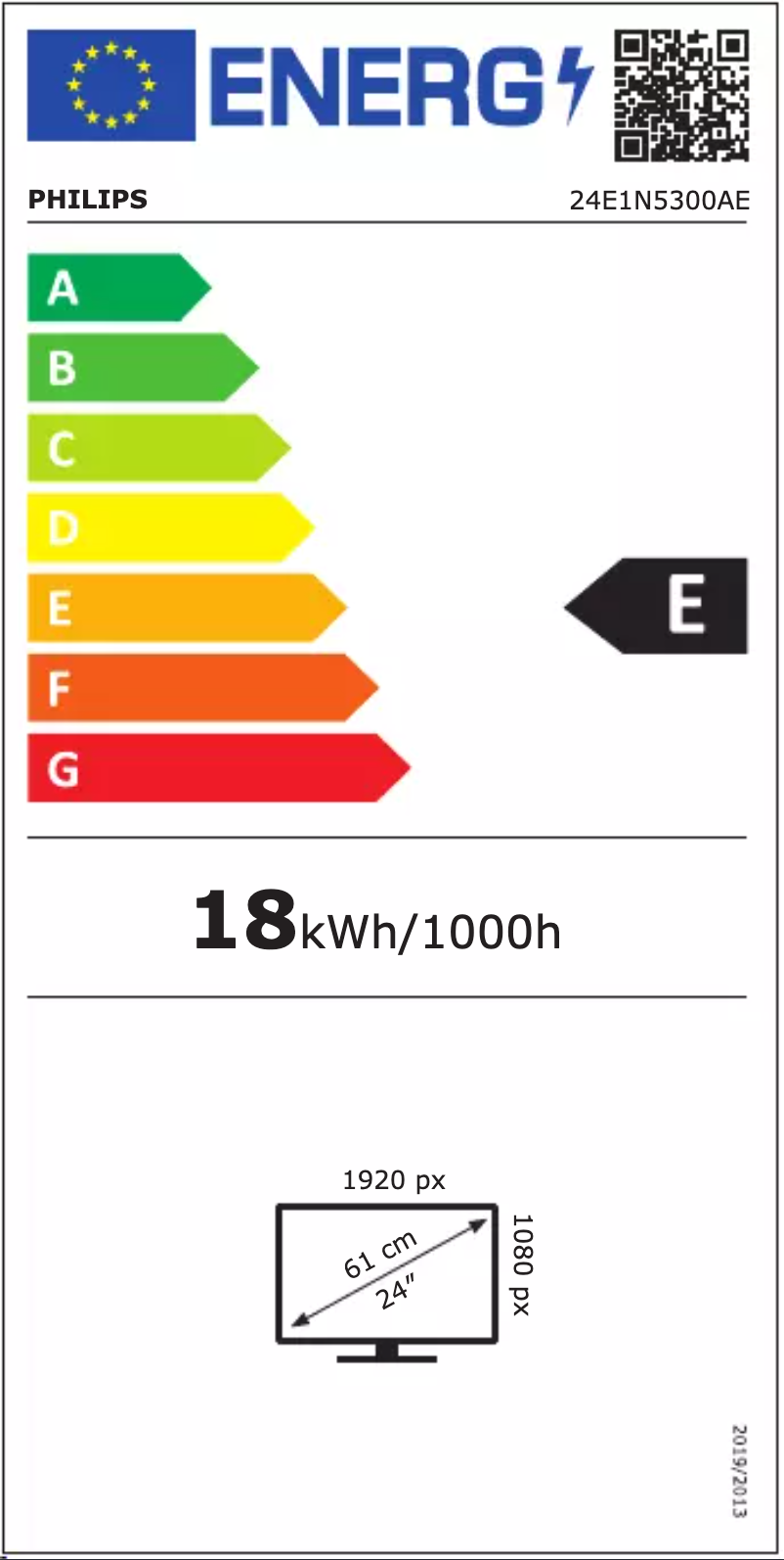 Page 1 de la notice Label énergétique Philips 24E1N5300AE