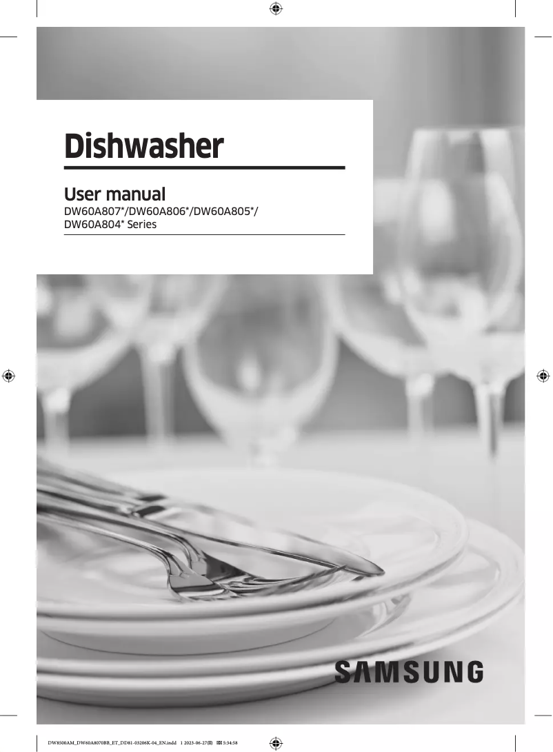 Page n°1 - Manuel utilisateur Samsung DW60A8050FB