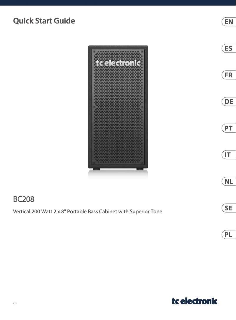 Page 1 de la notice Guide de démarrage rapide TC Electronic BC208