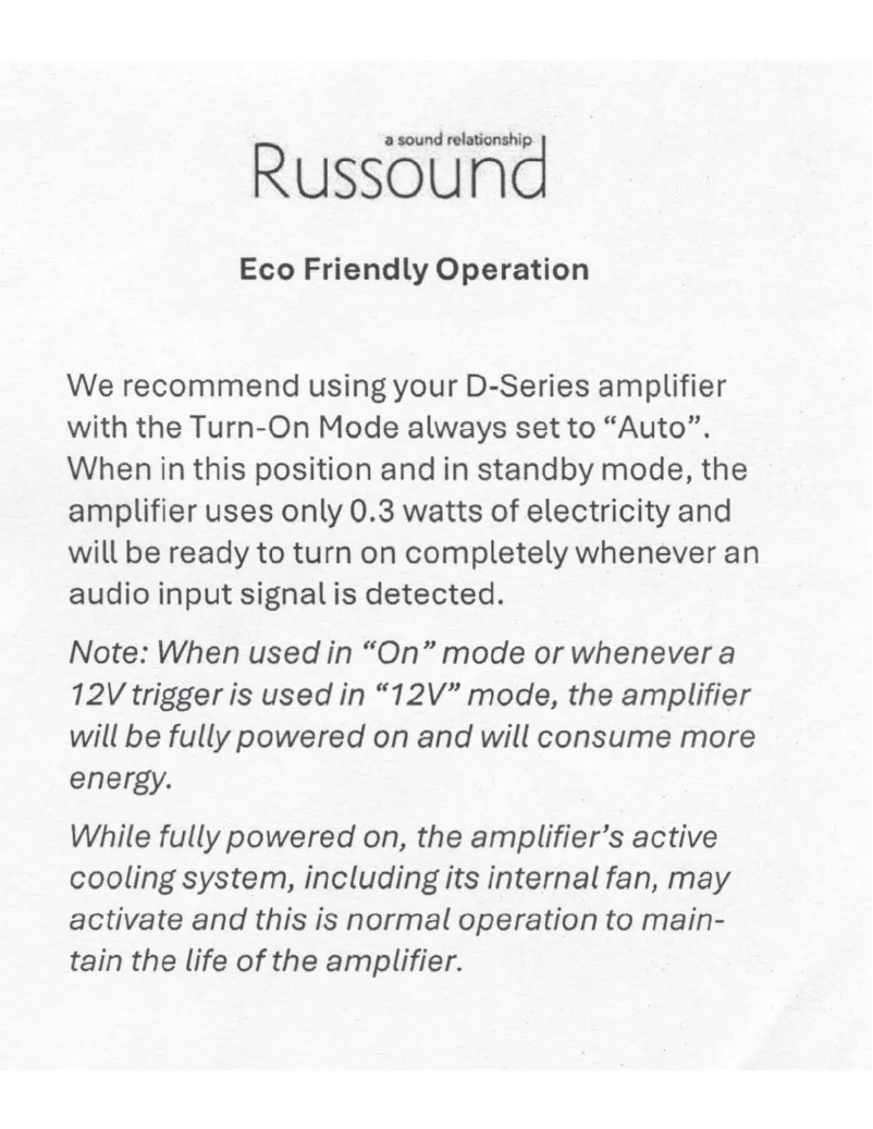 Page 1 de la notice Manuel utilisateur Russound D1290