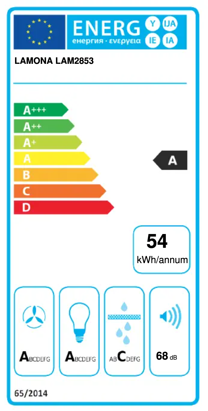 Page n°1 - Label énergétique Lamona LAM2853