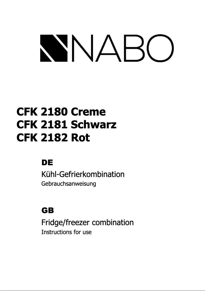 Image de la première page du manuel de l'appareil CFK 2182