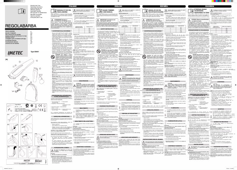 Page 1 de la notice Manuel utilisateur Imetec GK3 500