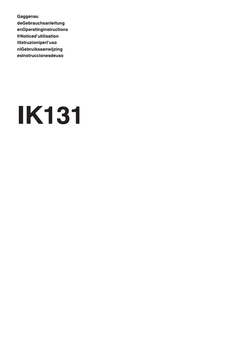 Image de la première page du manuel de l'appareil IK 131-114