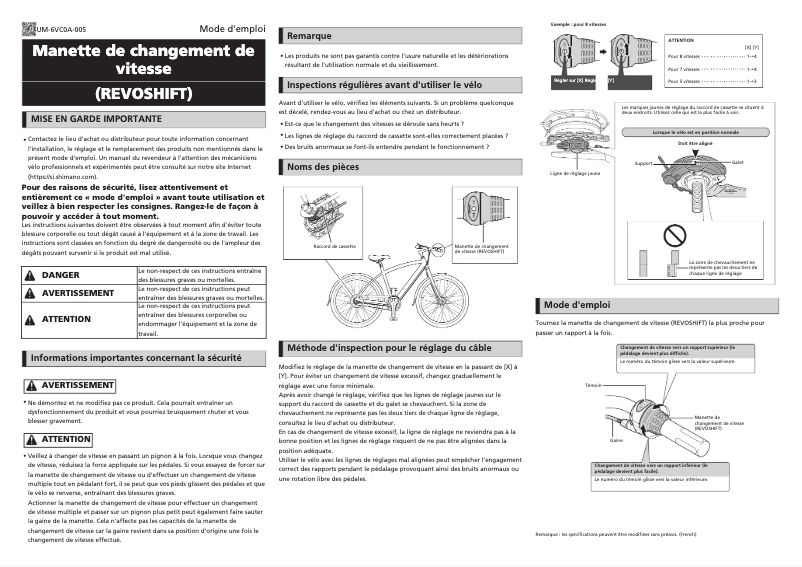 Página 1 del manual Manual de usuario Shimano SL-C3000-7