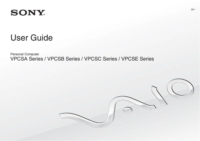 Page n°1 - Manuel utilisateur Sony Vaio VPCSE2MFY