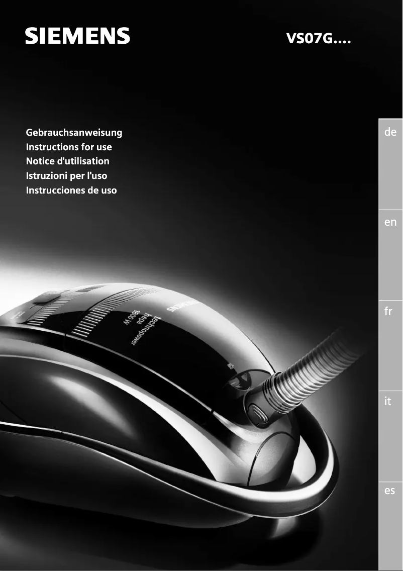 Page 1 de la notice Manuel utilisateur Siemens VS07G1890