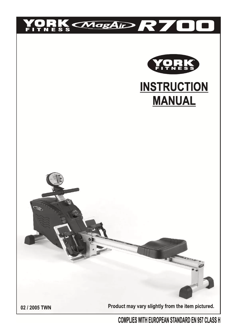 Página 1 del manual Manual de usuario York Fitness MagAir R700