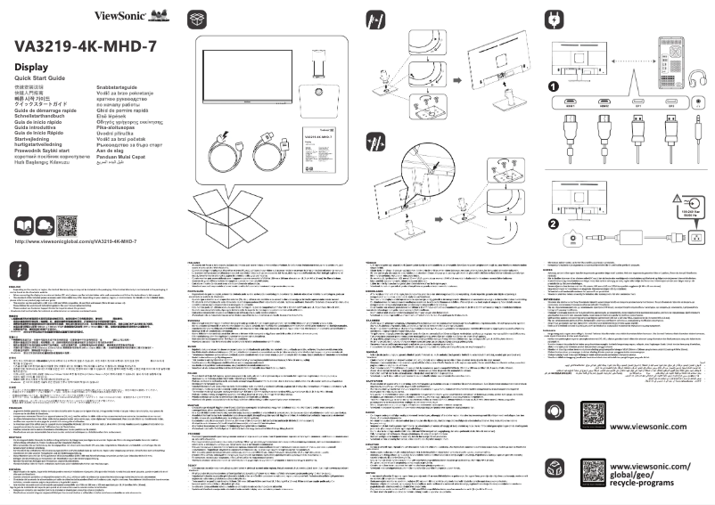 Página 1 del manual Guía de inicio rápido Viewsonic VA3219-4K-MHD-7