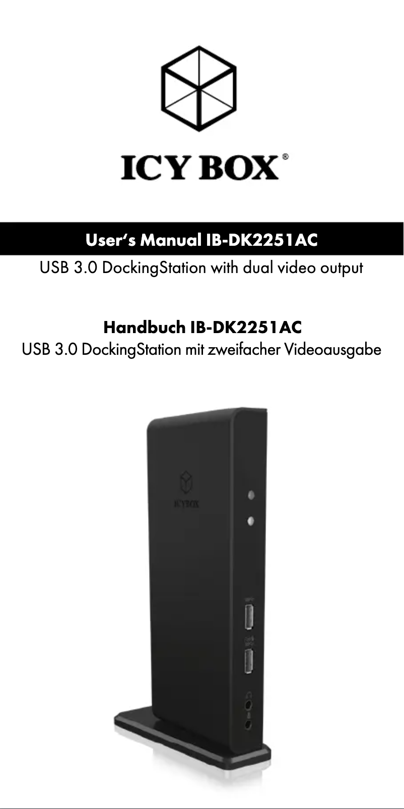 Page 1 de la notice Manuel utilisateur Icy Box IB-DK2251AC