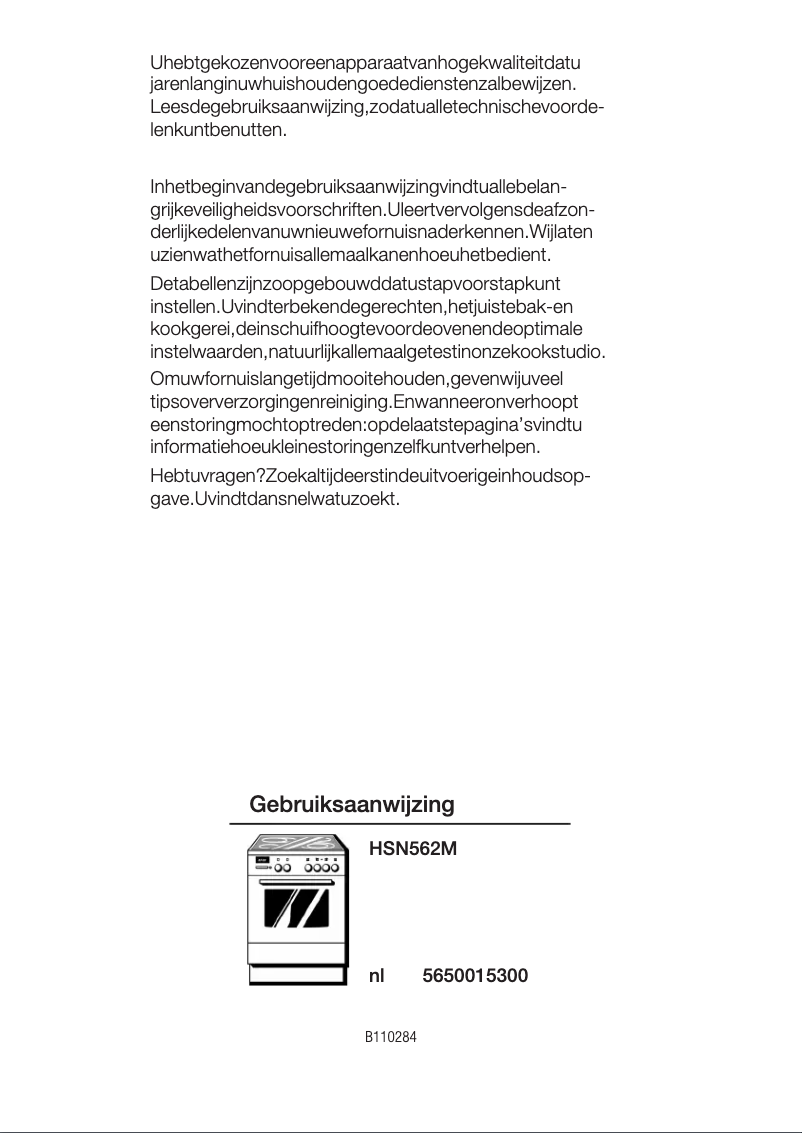 Page 1 de la notice Manuel utilisateur Bosch HSN562M