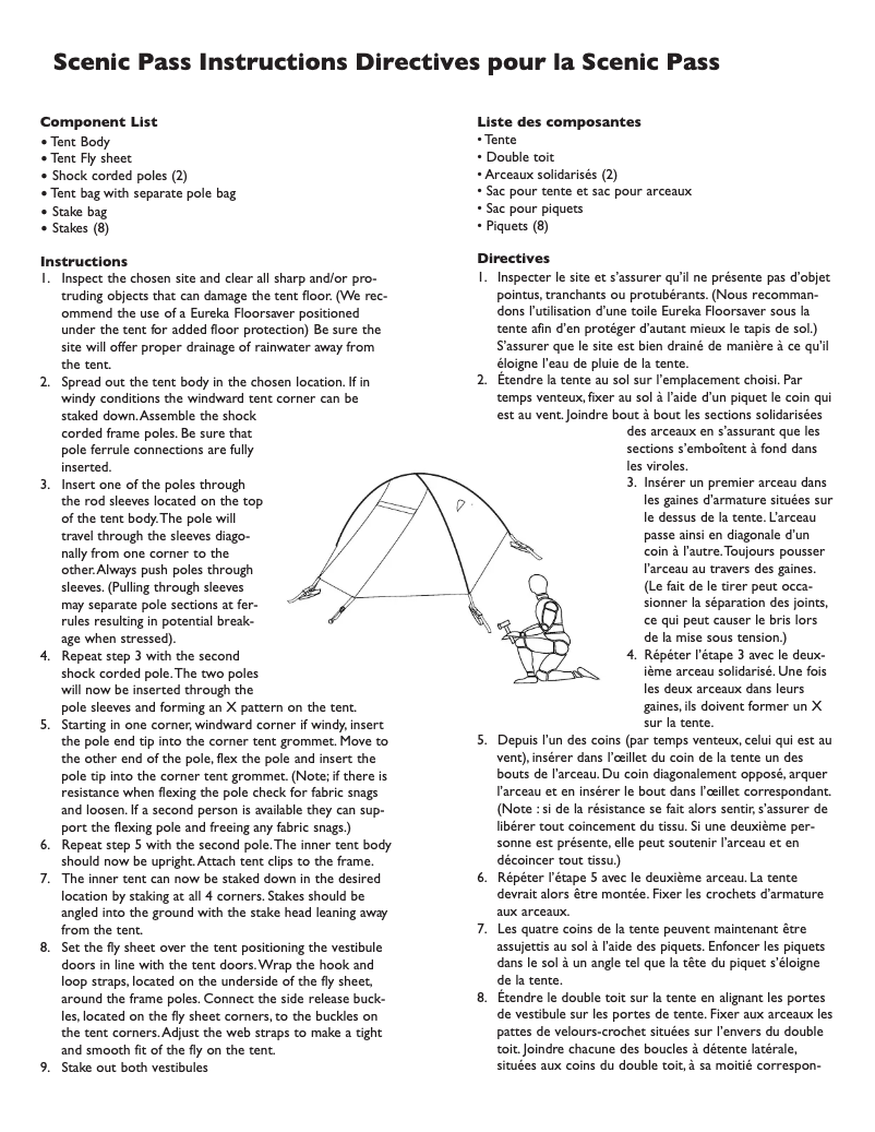 Page 1 de la notice Manuel utilisateur Eureka Scenic Pass 2XT