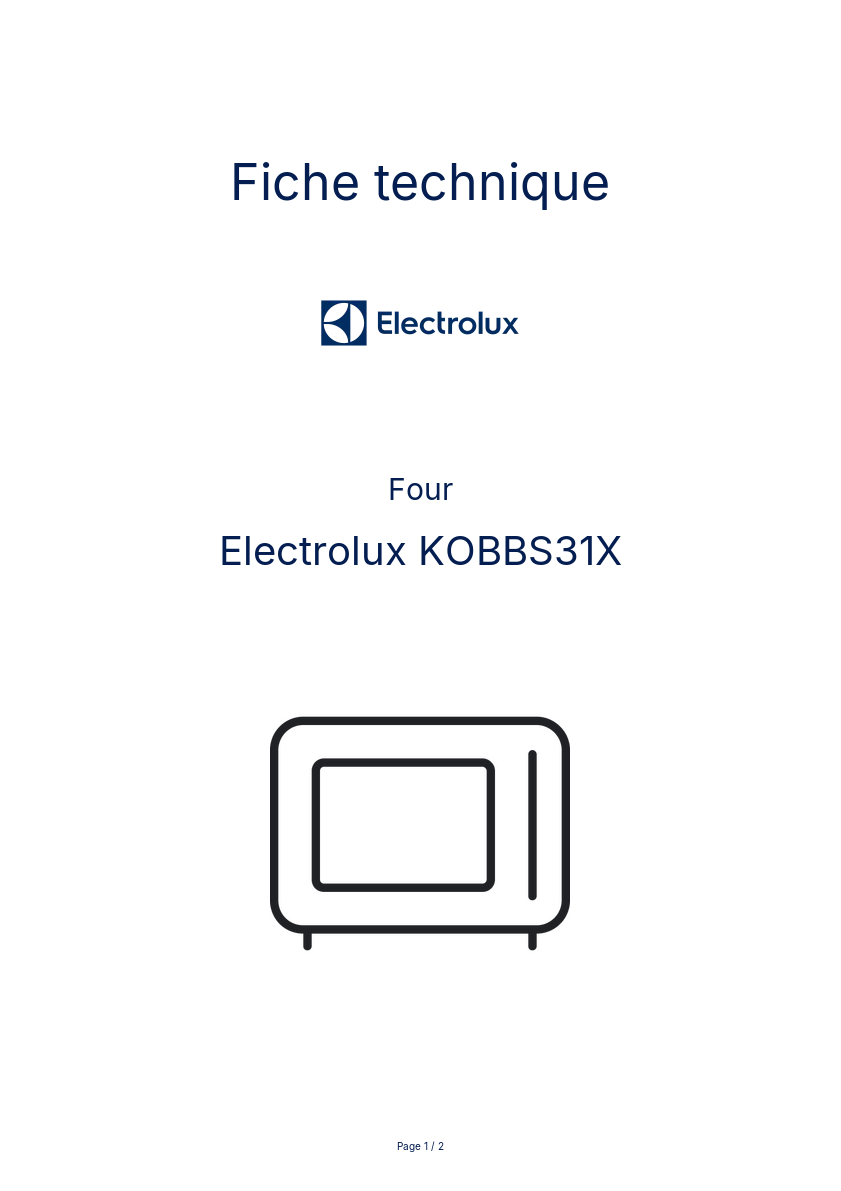 Image de la première page du manuel de l'appareil KOBBS31X