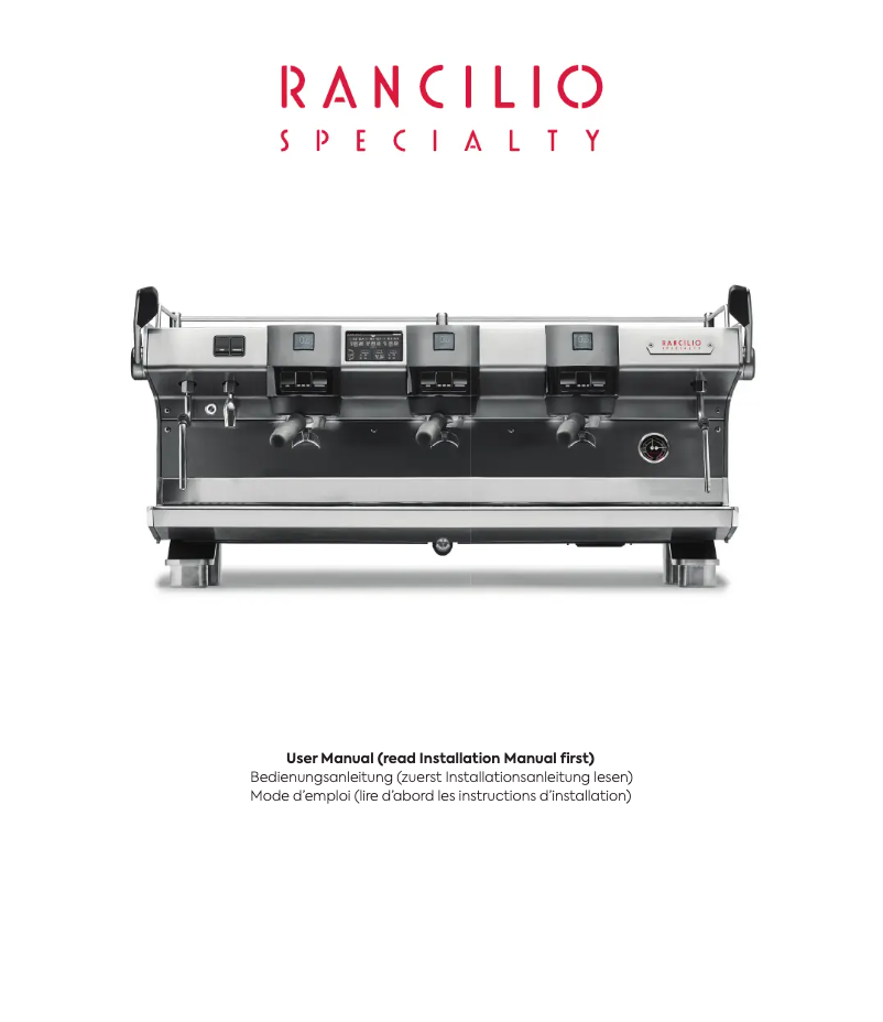 Page n°1 - Manuel utilisateur Rancilio RS1