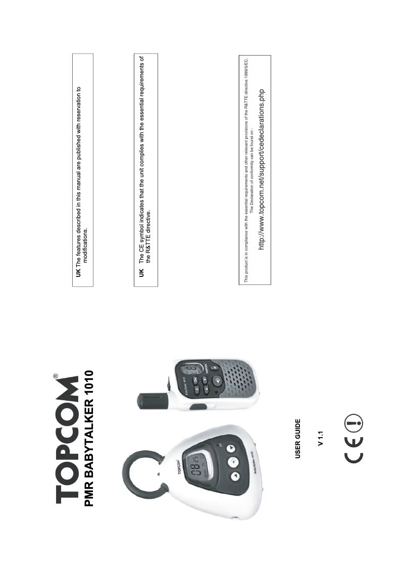 Page 1 of the manual User Manual Topcom Babytalker 1010 PMR