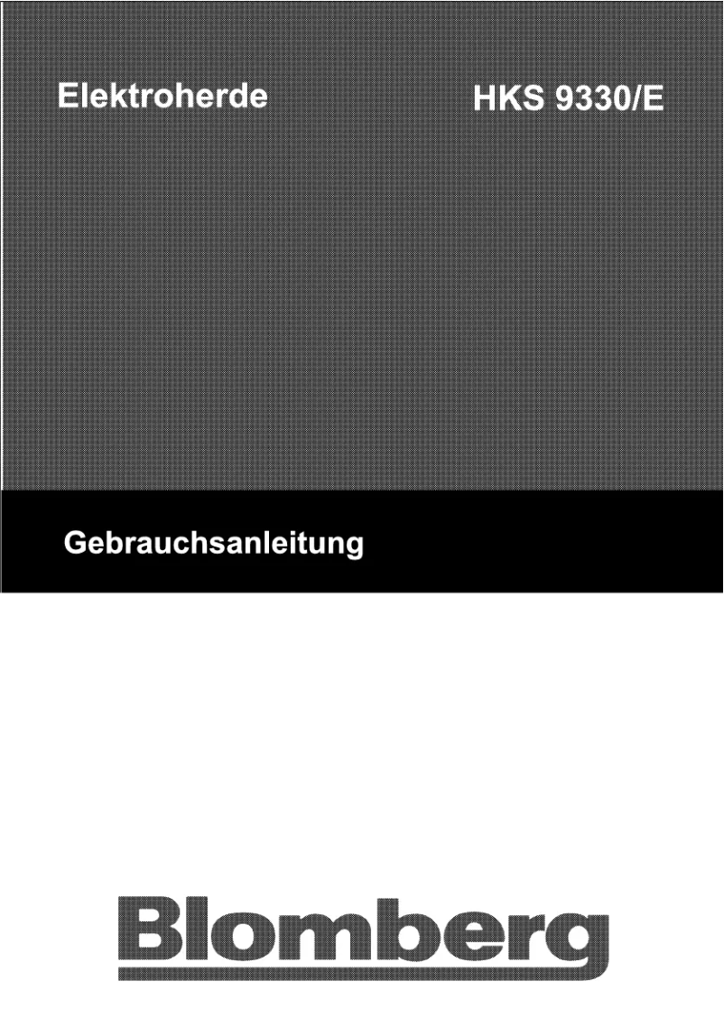 Page n°1 - Manuel utilisateur Blomberg HKS 9330/E