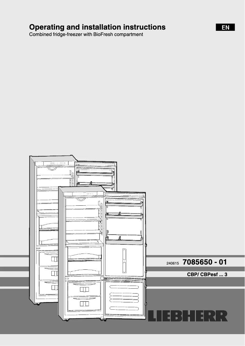 Image de la première page du manuel de l'appareil CBP 4043 Comfort BioFresh