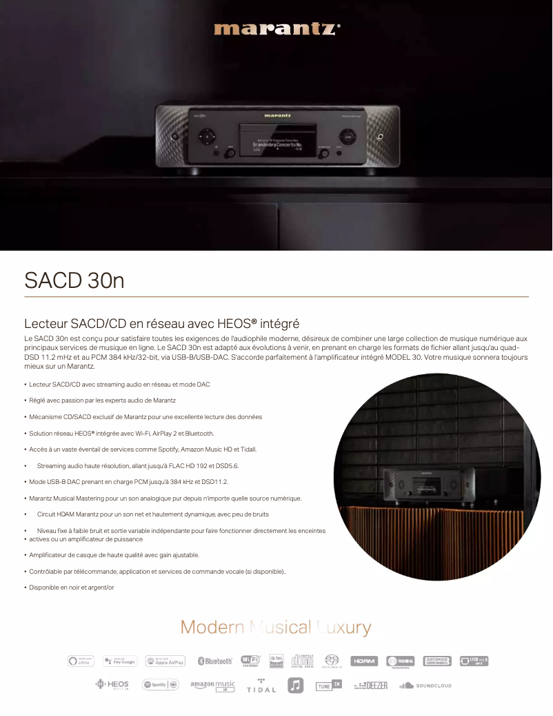 Image de la première page du manuel de l'appareil SACD 30n