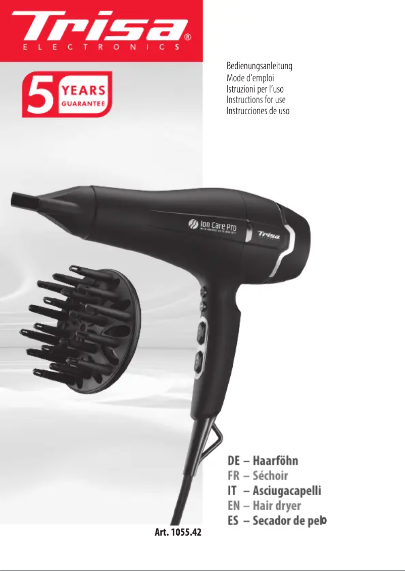 Page 1 de la notice Manuel utilisateur Trisa Ion Care Pro 1055.42