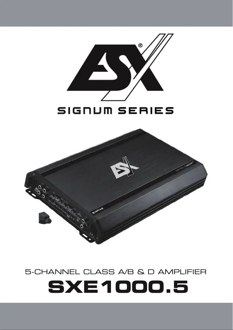 Page n°1 - Manuel utilisateur ESX Signum SXE1000.5