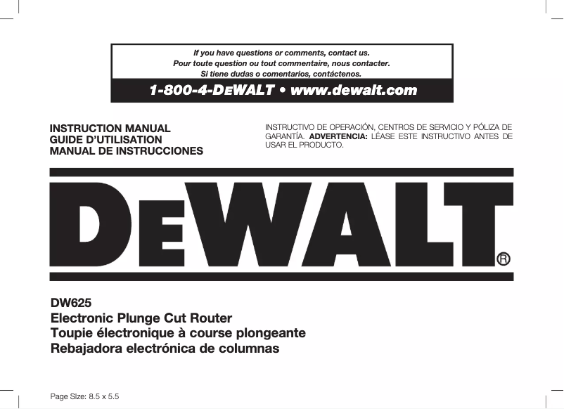 Página 1 del manual Manual de usuario DeWalt DW625