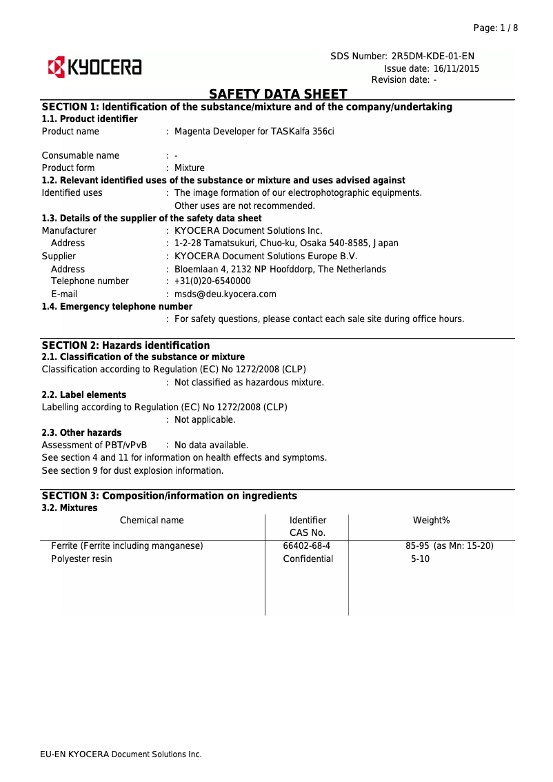 Image de la première page du manuel de l'appareil TASKalfa 356ci