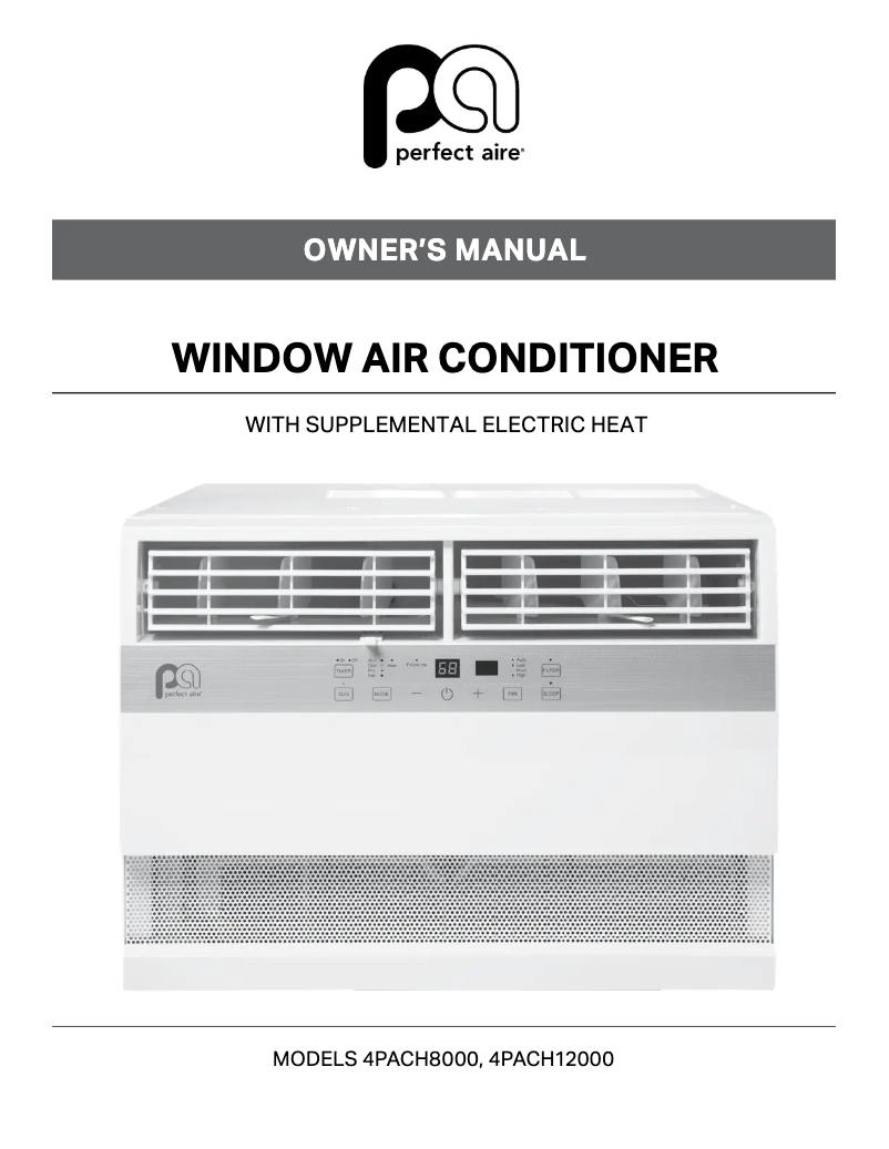 Page n°1 - Manuel utilisateur Perfect Aire 4PACH8000