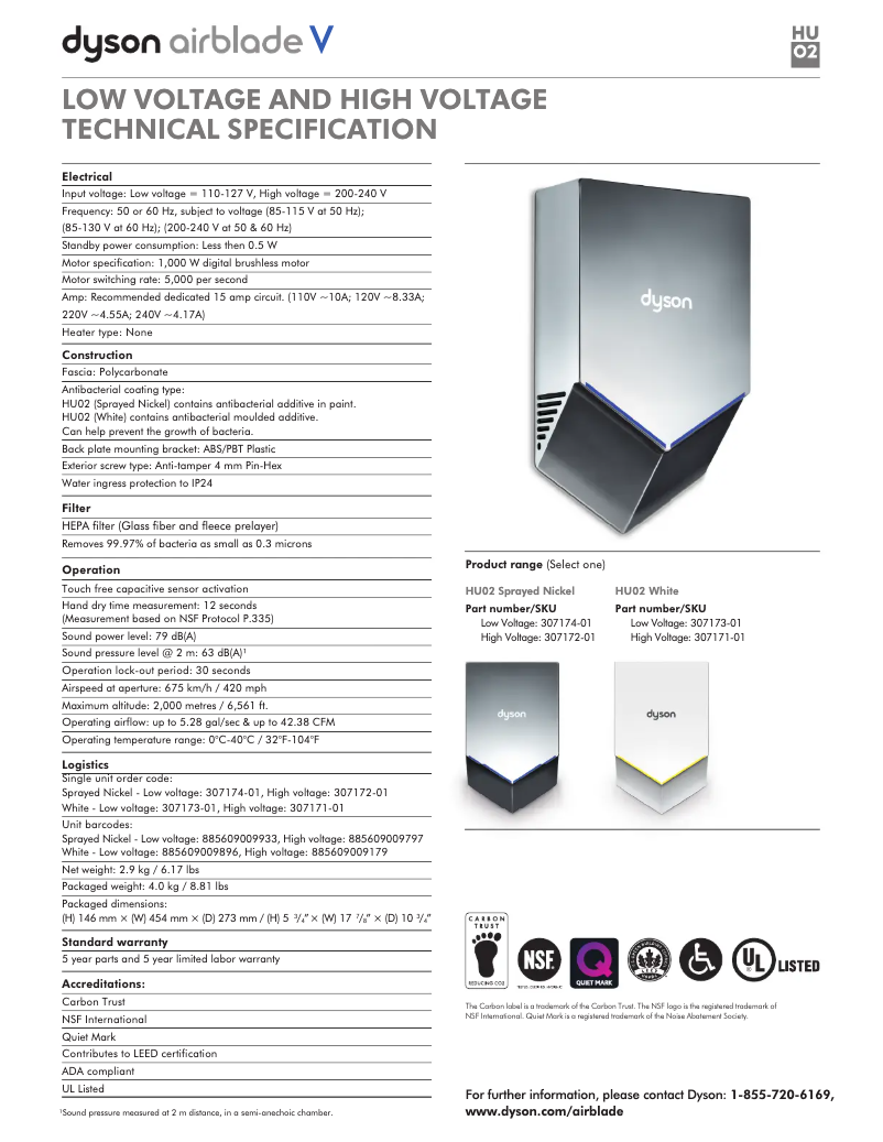 Image de la première page du manuel de l'appareil Airblade HU02