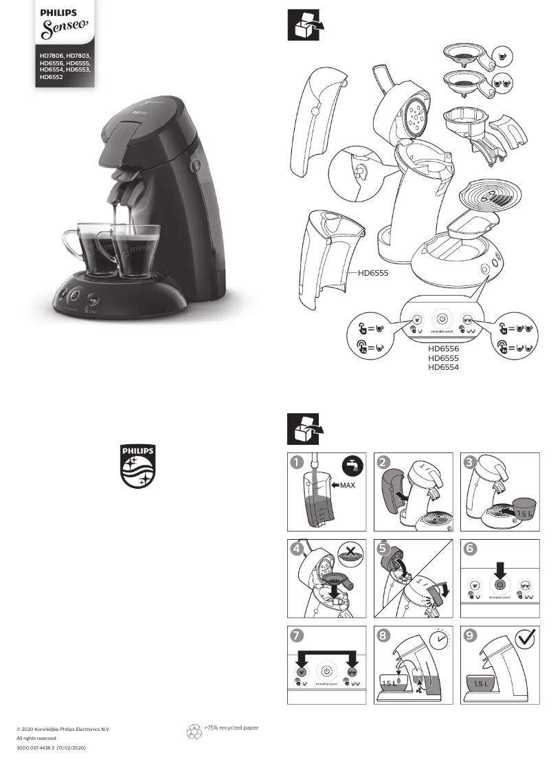 Page n°1 - Manuel utilisateur Philips Senseo Original HD7806