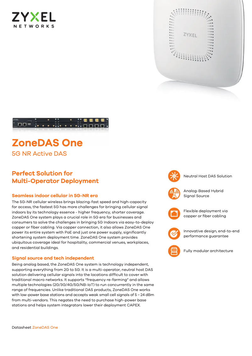 Page 1 de la notice Manuel utilisateur ZyXEL ZoneDAS One