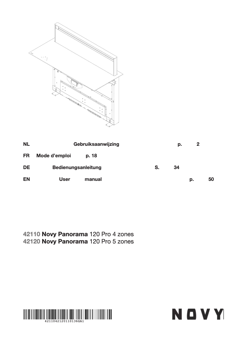 Página 1 del manual Manual de usuario Novy Panorama 120 Pro 42110