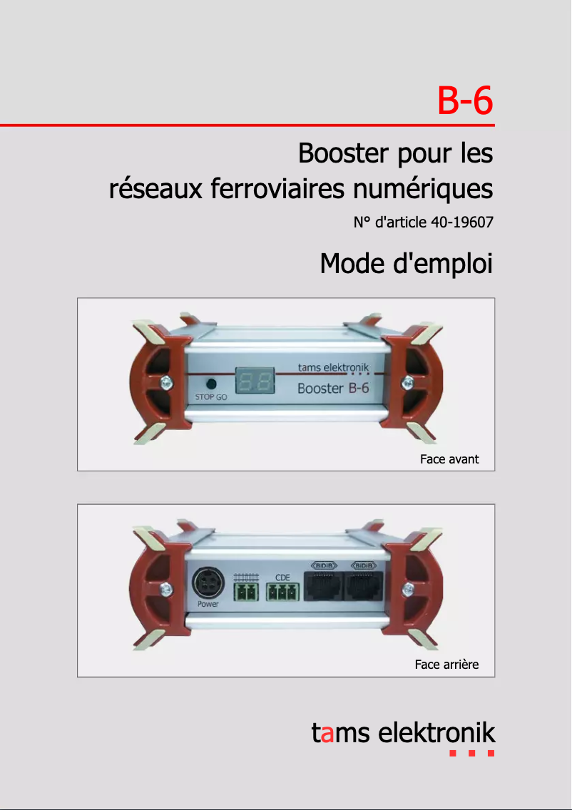 Image de la première page du manuel de l'appareil B-6