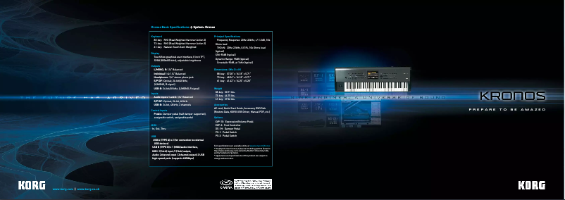 Page 1 de la notice Brochure Korg KRONOS (2011)