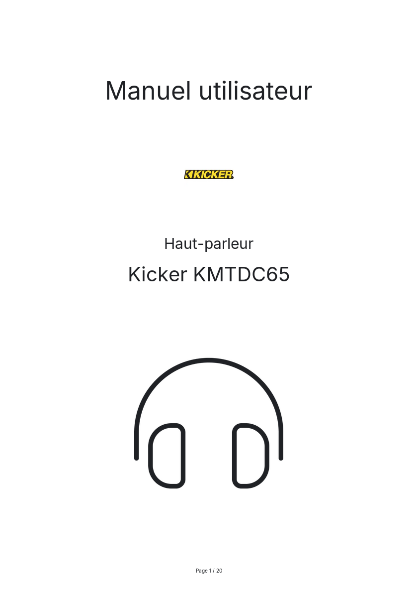 Image de la première page du manuel de l'appareil KMTDC65