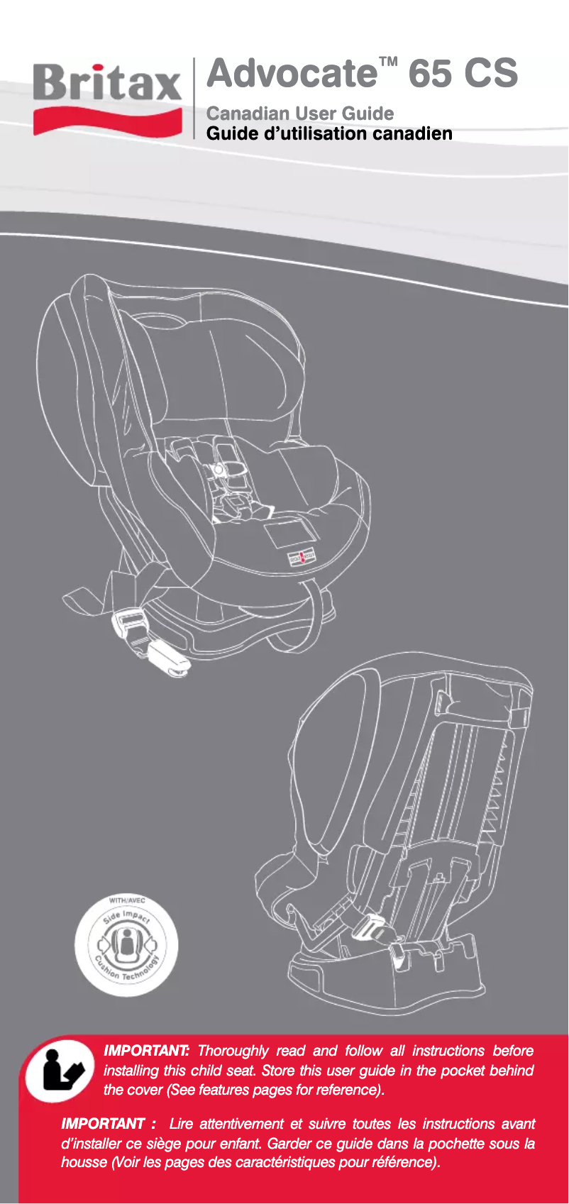 Page 1 de la notice Manuel utilisateur Britax Advocate 65 CS