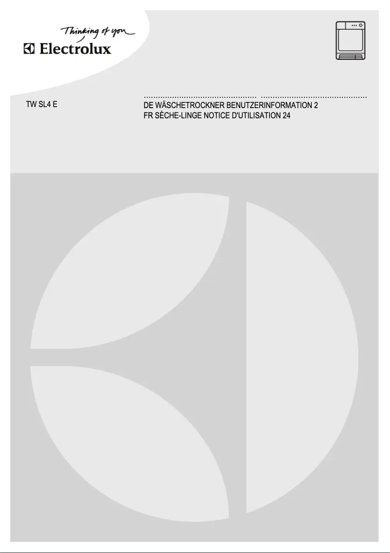 Page 1 de la notice Manuel utilisateur Electrolux TWSL4E201