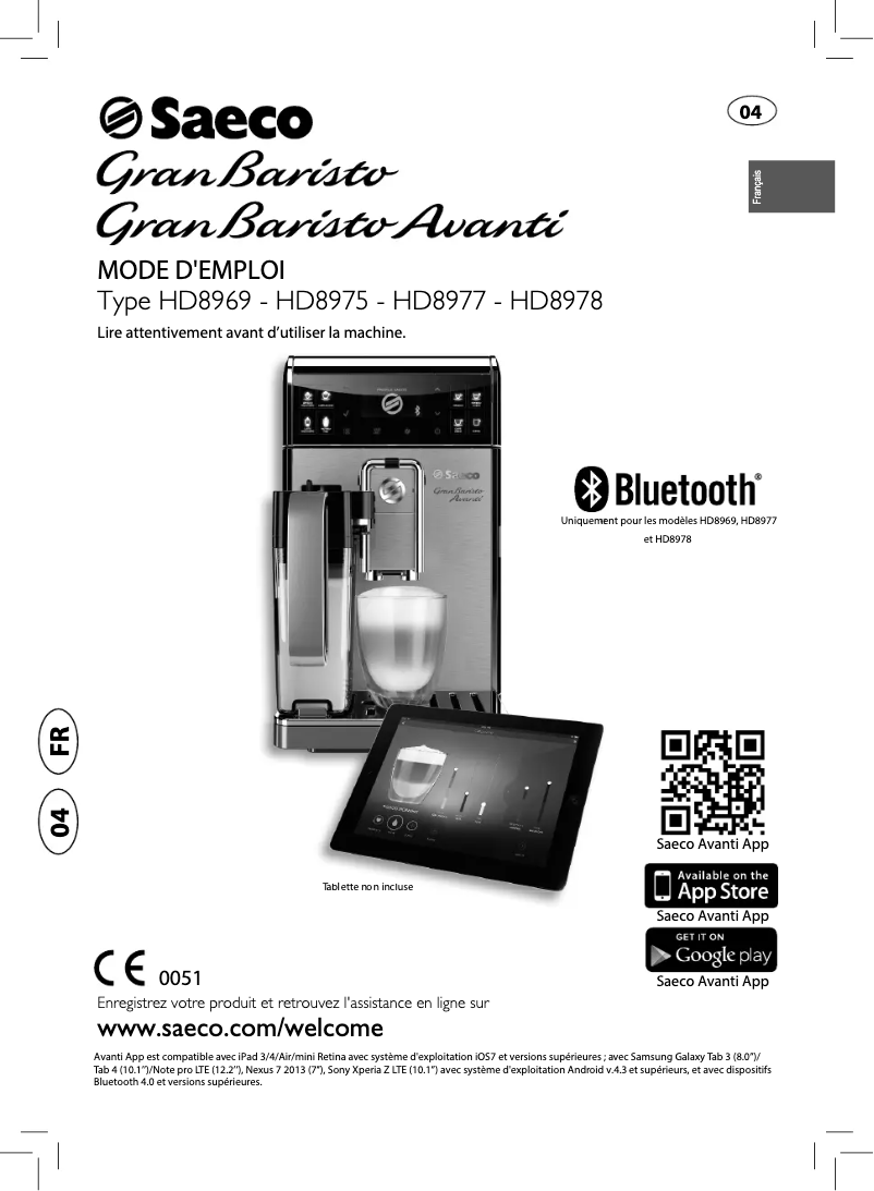 Page n°1 - Manuel utilisateur Philips Saeco GranBaristo Avanti HD8977