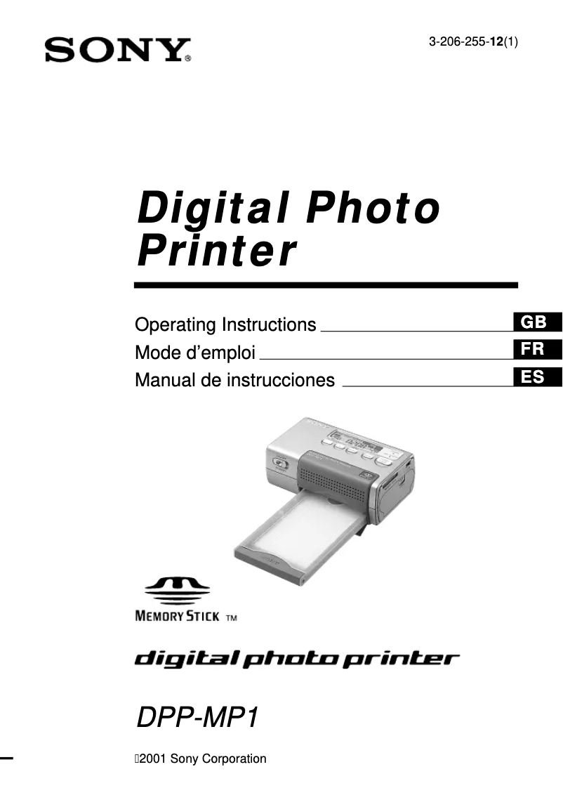 Page n°1 - Manuel utilisateur Sony DPP-MP1