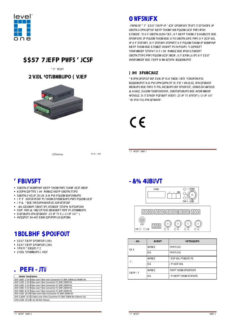 Page 1 of the manual User Manual LevelOne AVF-1100