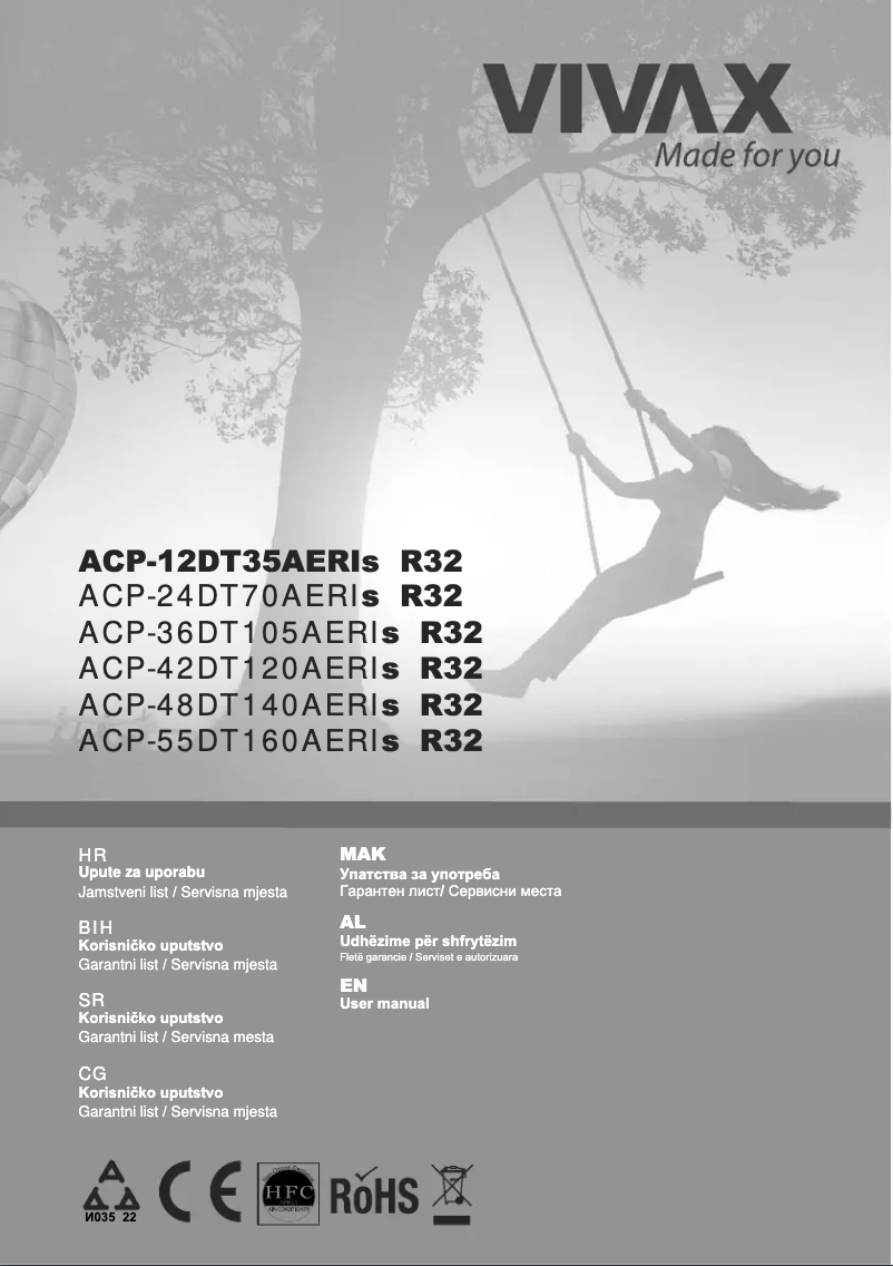 Page n°1 - Manuel utilisateur Vivax ACP-18DT50AERI+ R32