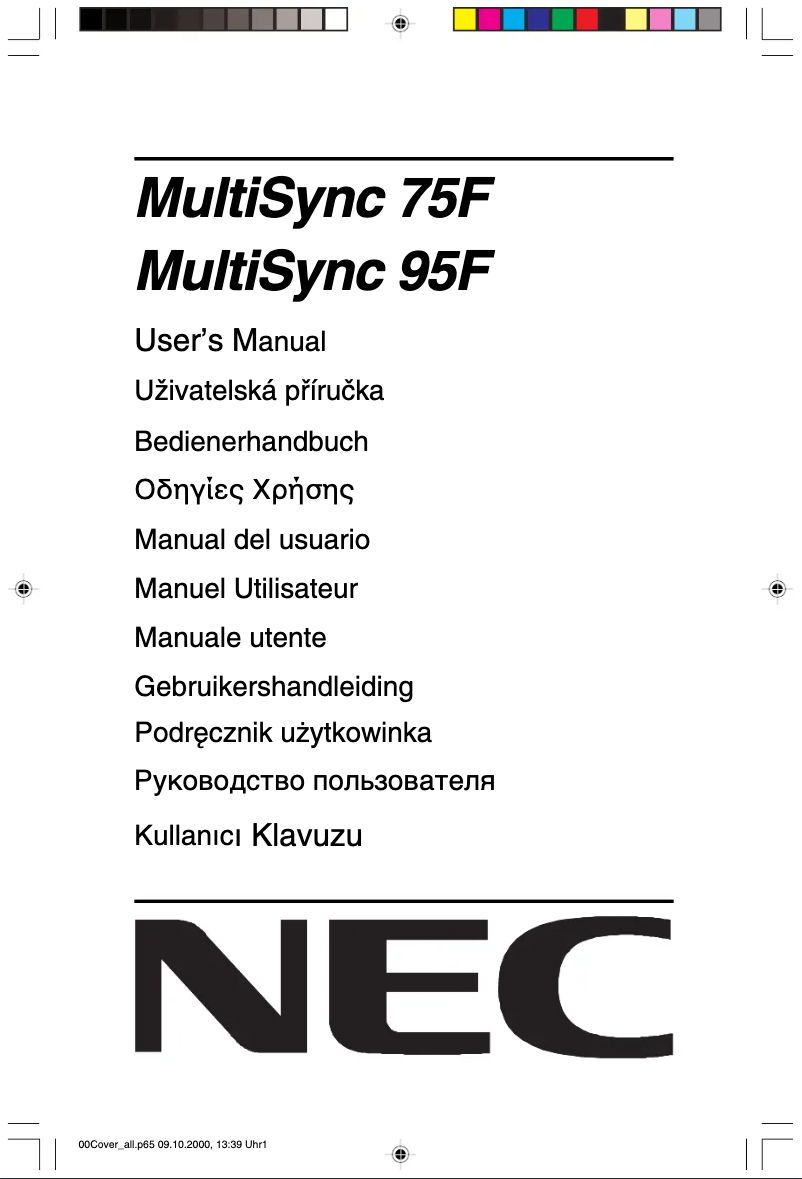 Página 1 del manual Manual de usuario NEC MultiSync 95F