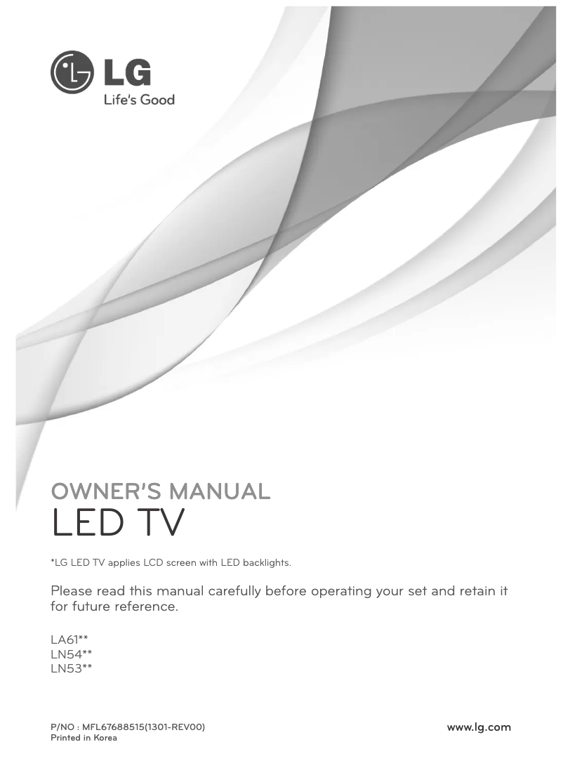 Page n°1 - Manuel utilisateur LG 42LA6134